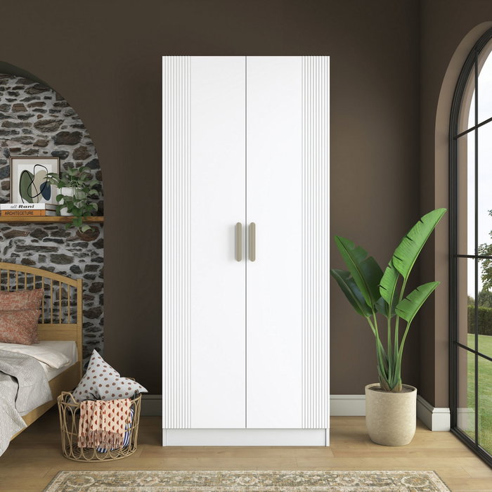 Hanah Home Armario Blanco con Estanterías Hanah Home Armario Blanco con Estanterías